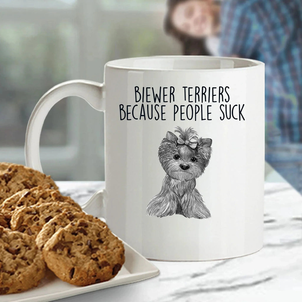 Funny Biewer Terrier Custom Ceramic Coffee Mug People Suck