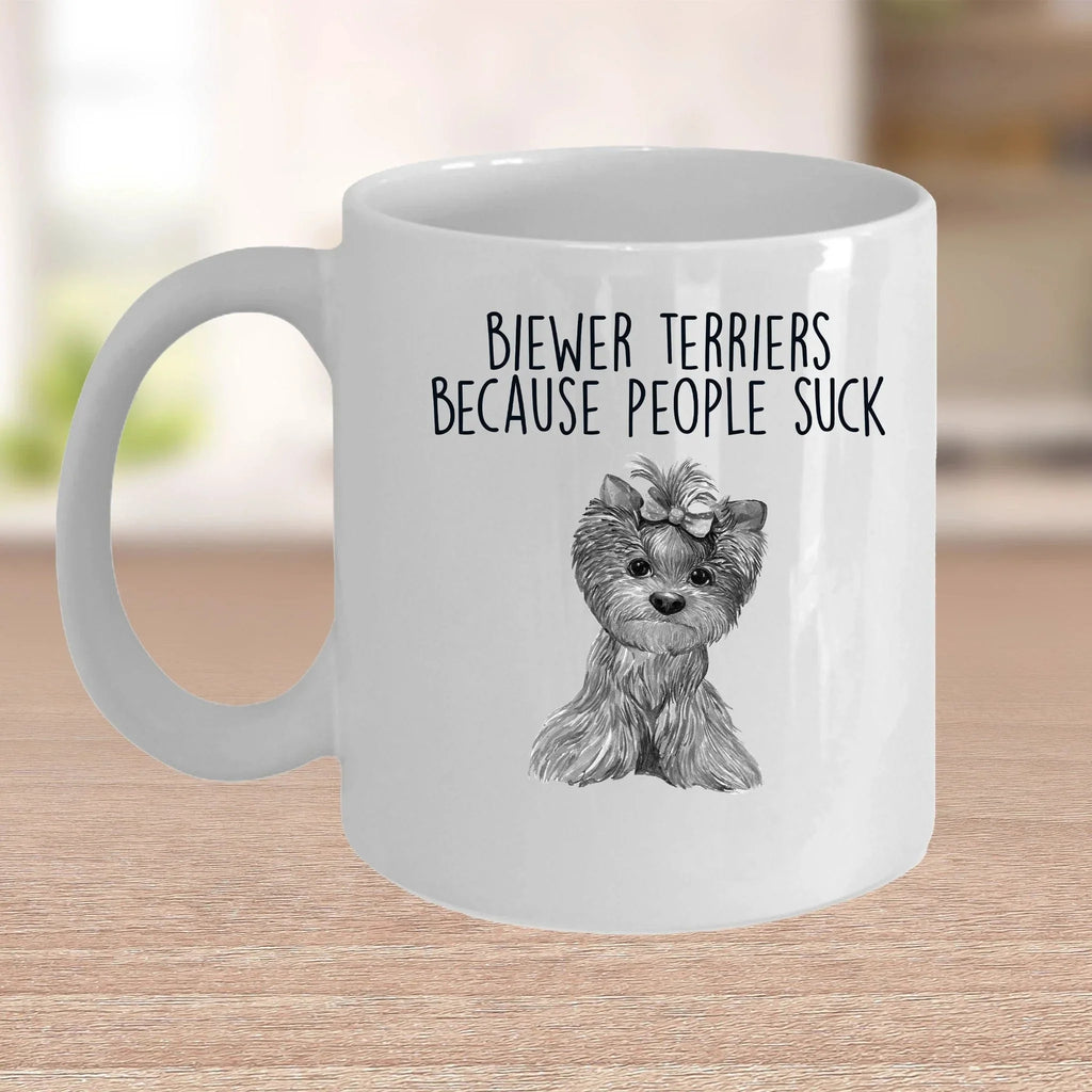 Funny Biewer Terrier Custom Ceramic Coffee Mug People Suck