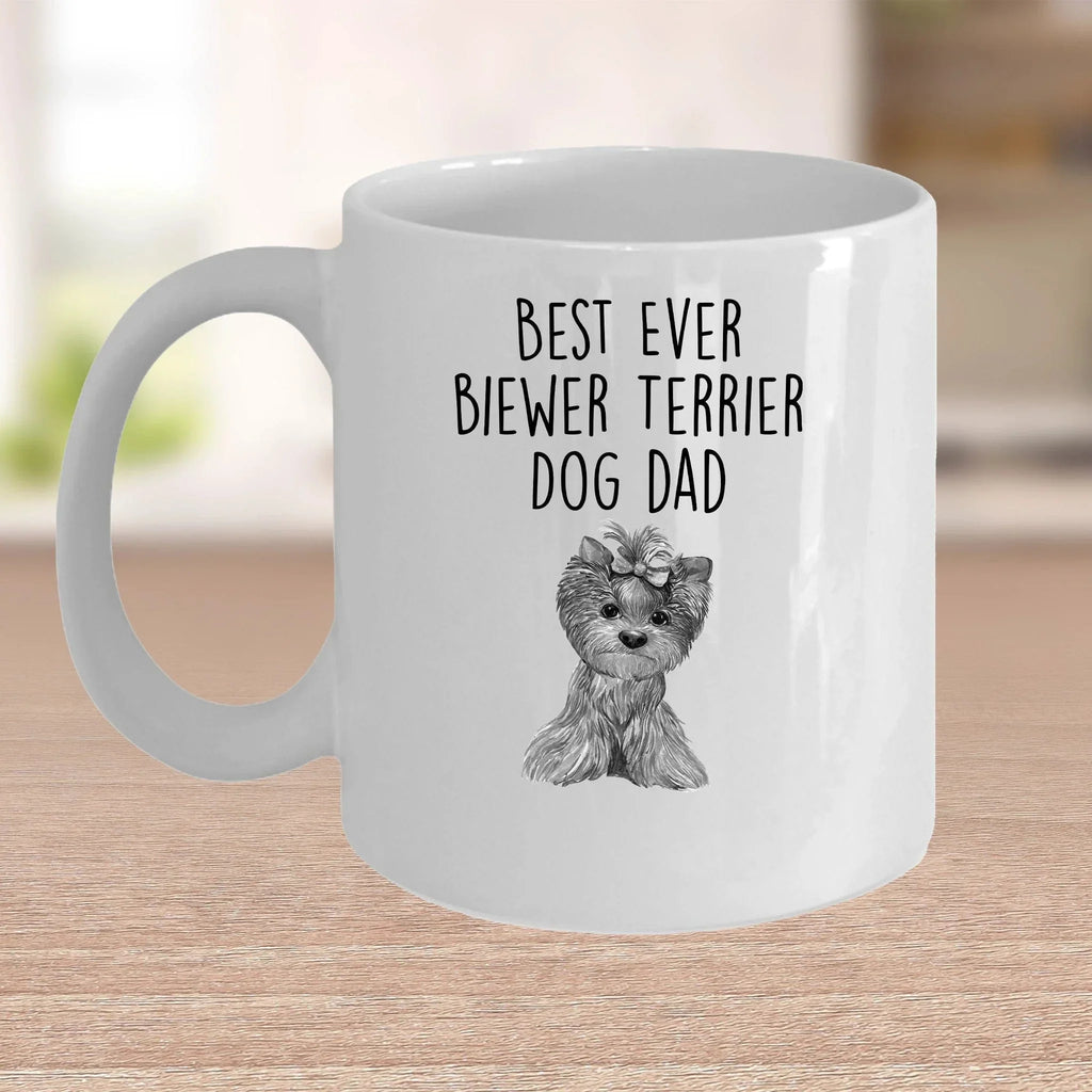 Best Ever Biewer Terrier Dog Dad Custom Funny Ceramic Coffee Mug