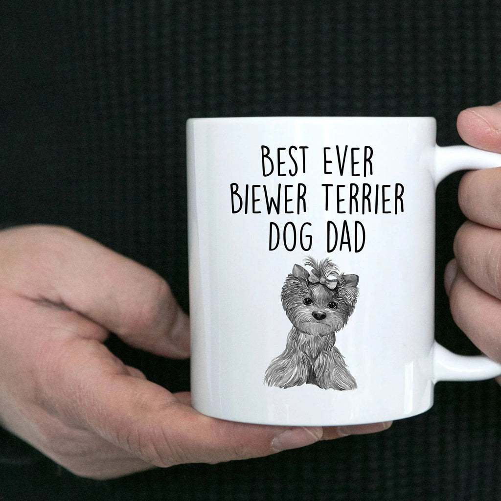 Best Ever Biewer Terrier Dog Dad Custom Funny Ceramic Coffee Mug