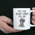 Best Ever Biewer Terrier Dog Dad Custom Funny Ceramic Coffee Mug