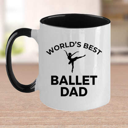 Ballet Dad Custom Ceramic Coffee Mug White Two-toned Black Navy Red & Travel Tumbler - Mallard Moon Gift Shop