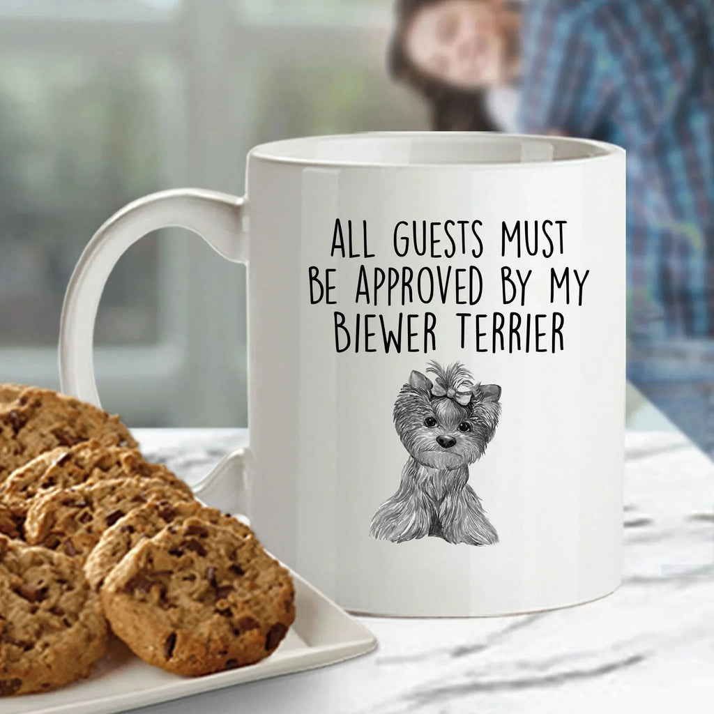 Biewer Terrier Custom Funny Ceramic Coffee Mug Guests Must be Approved