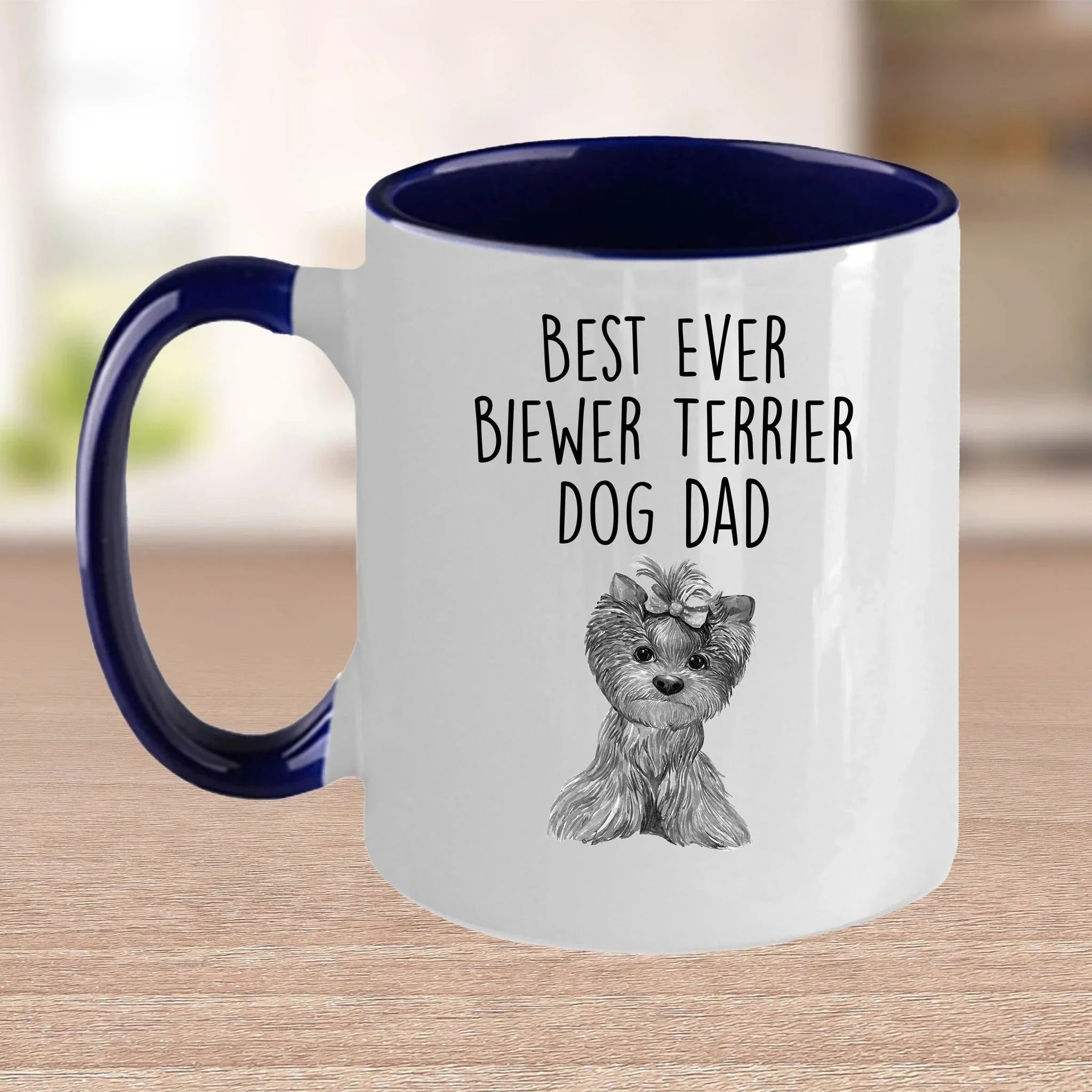 Best Ever Biewer Terrier Dog Dad Custom Funny Ceramic Coffee Mug