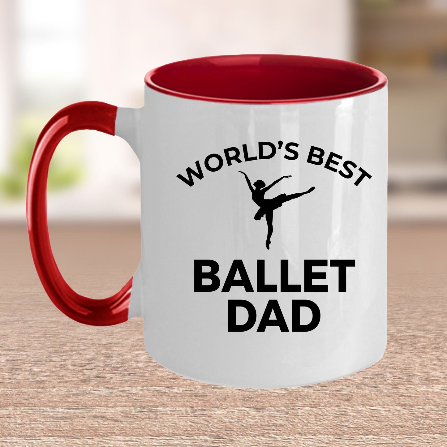 Ballet Dad Custom Ceramic Coffee Mug White Two-toned Black Navy Red & Travel Tumbler - Mallard Moon Gift Shop
