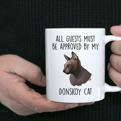 Donskoy Cat Funny Coffee Mug - All Guests Must Be Approved - Mallard Moon Gift Shop