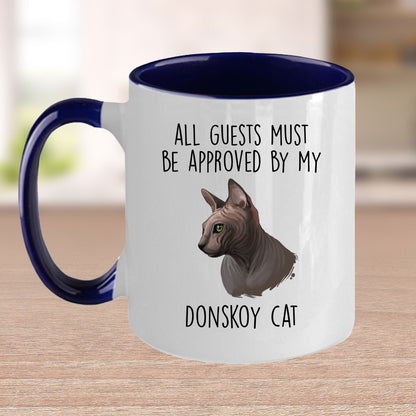 Donskoy Cat Funny Coffee Mug - All Guests Must Be Approved - Mallard Moon Gift Shop