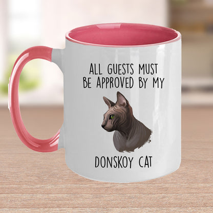 Donskoy Cat Funny Coffee Mug - All Guests Must Be Approved - Mallard Moon Gift Shop