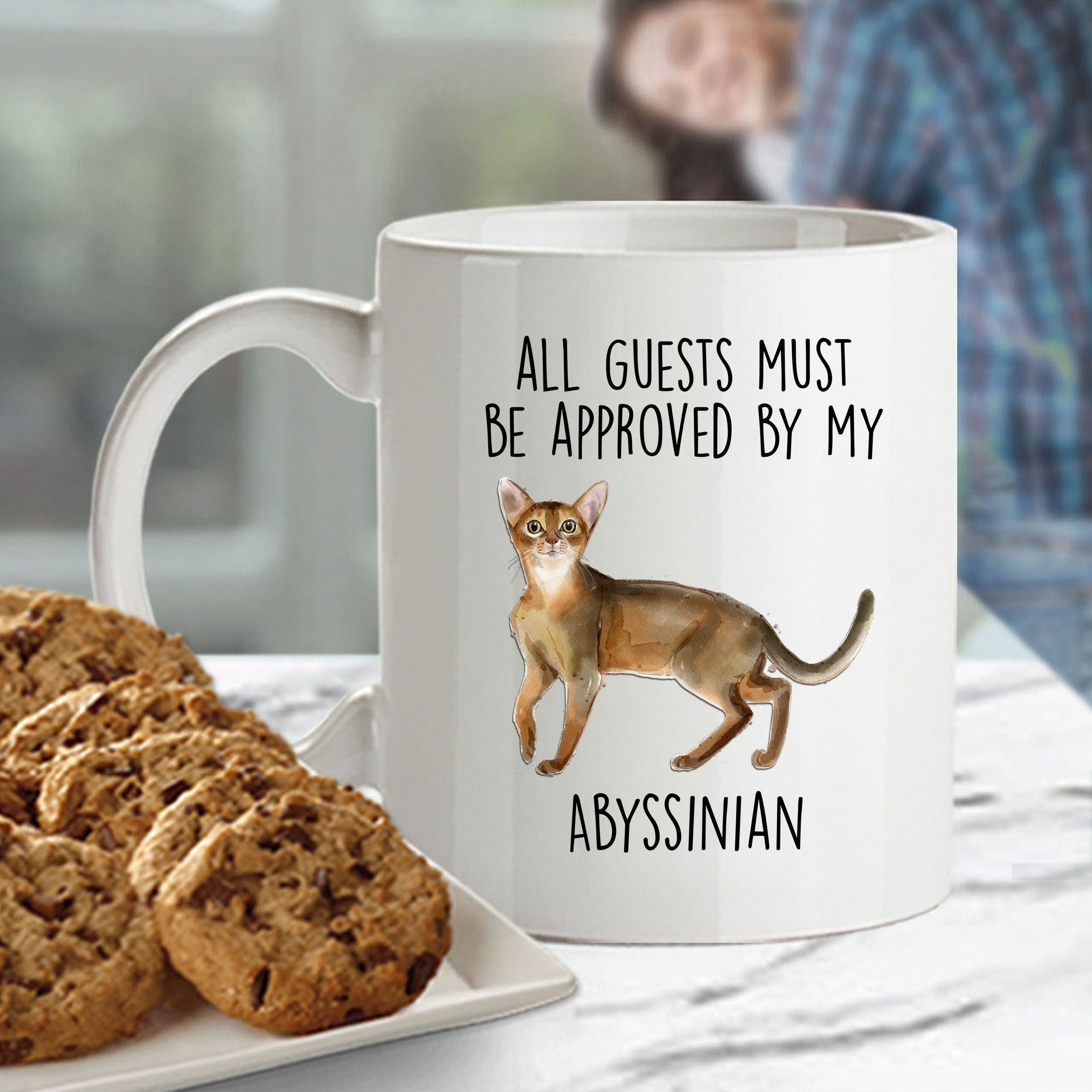 Abyssinian Cat Funny Coffee Mug - All Guests Must Be Approved - Mallard Moon Gift Shop
