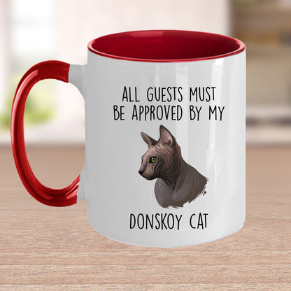 Donskoy Cat Funny Coffee Mug - All Guests Must Be Approved - Mallard Moon Gift Shop