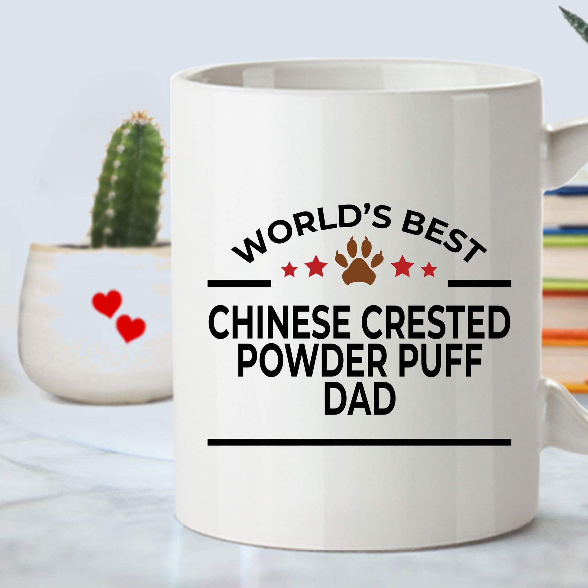 Chinese Crested Powder Puff Dog Dad Ceramic Coffee Mug - Mallard Moon Gift Shop