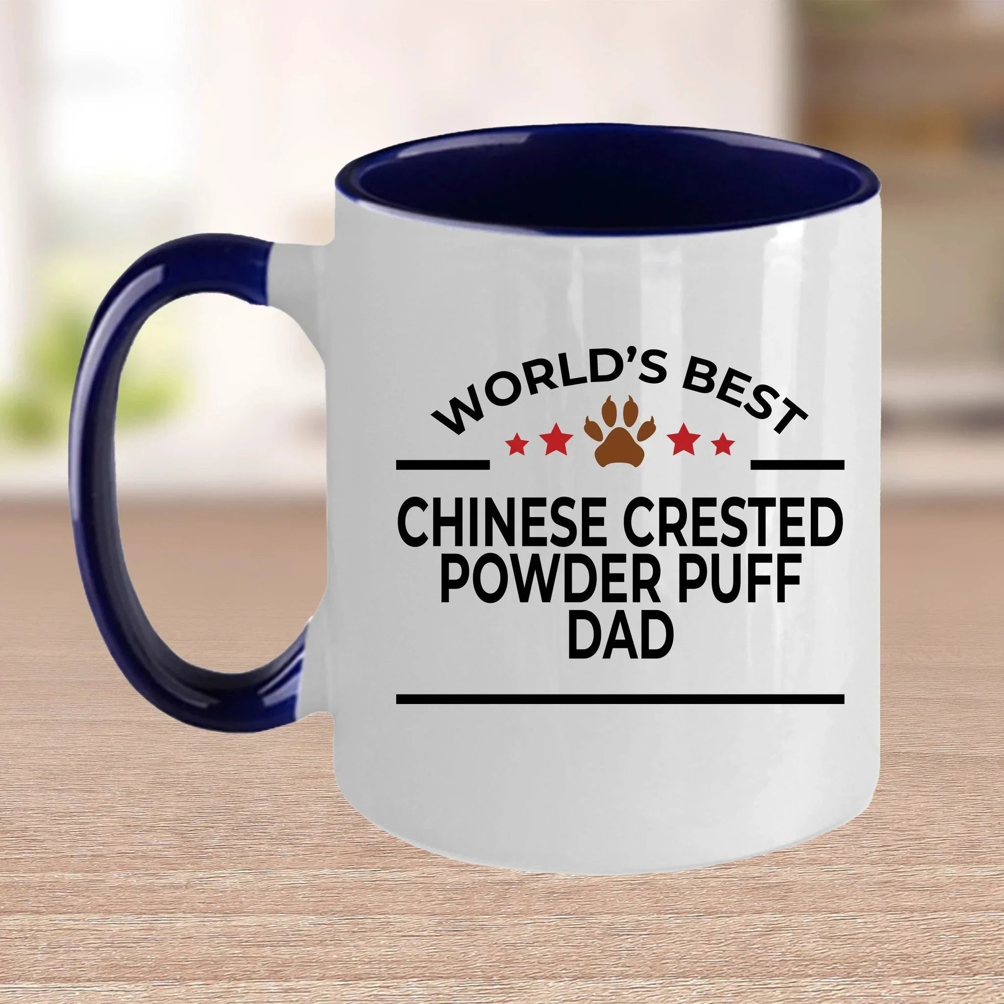 Chinese Crested Powder Puff Dog Dad Ceramic Coffee Mug