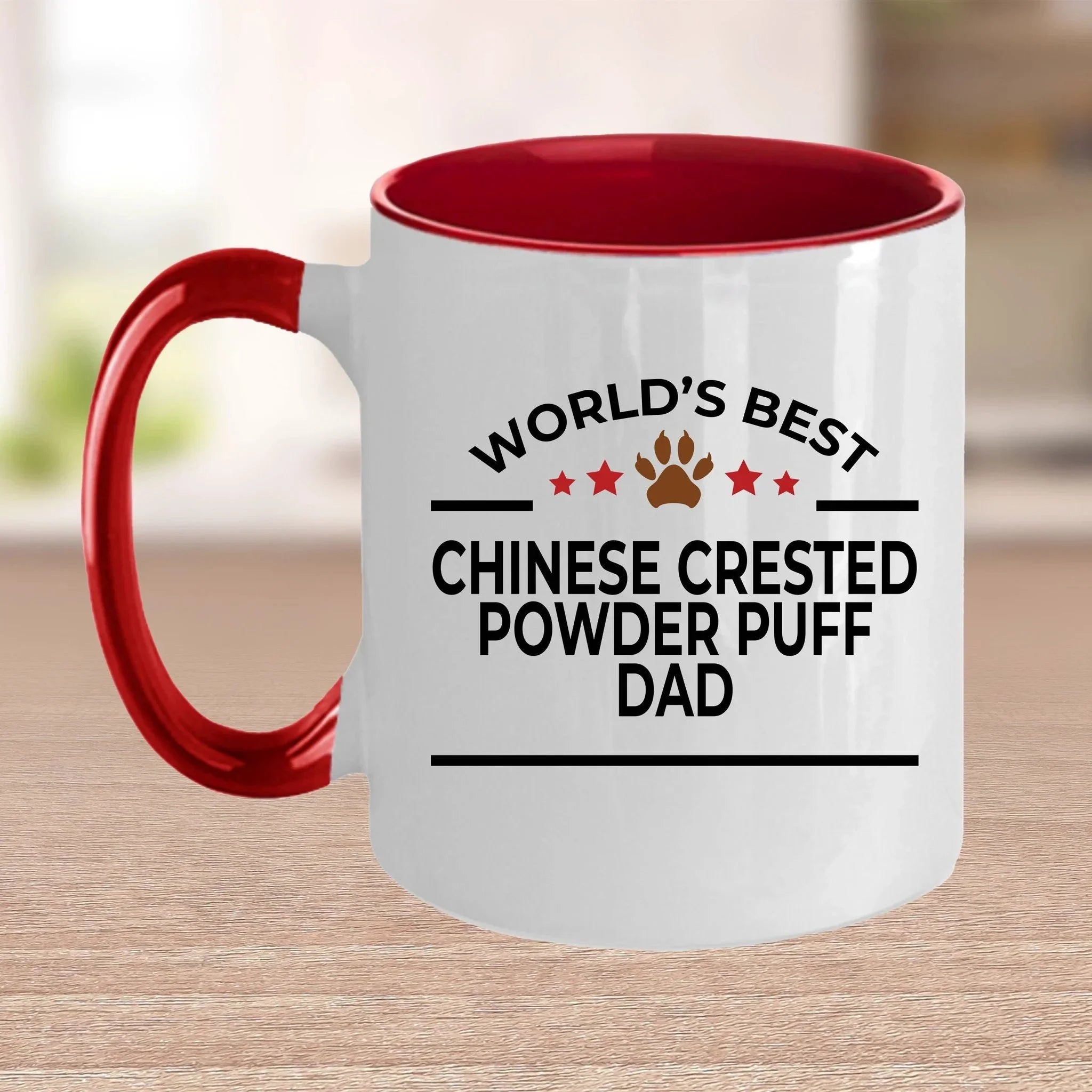 Chinese Crested Powder Puff Dog Dad Ceramic Coffee Mug