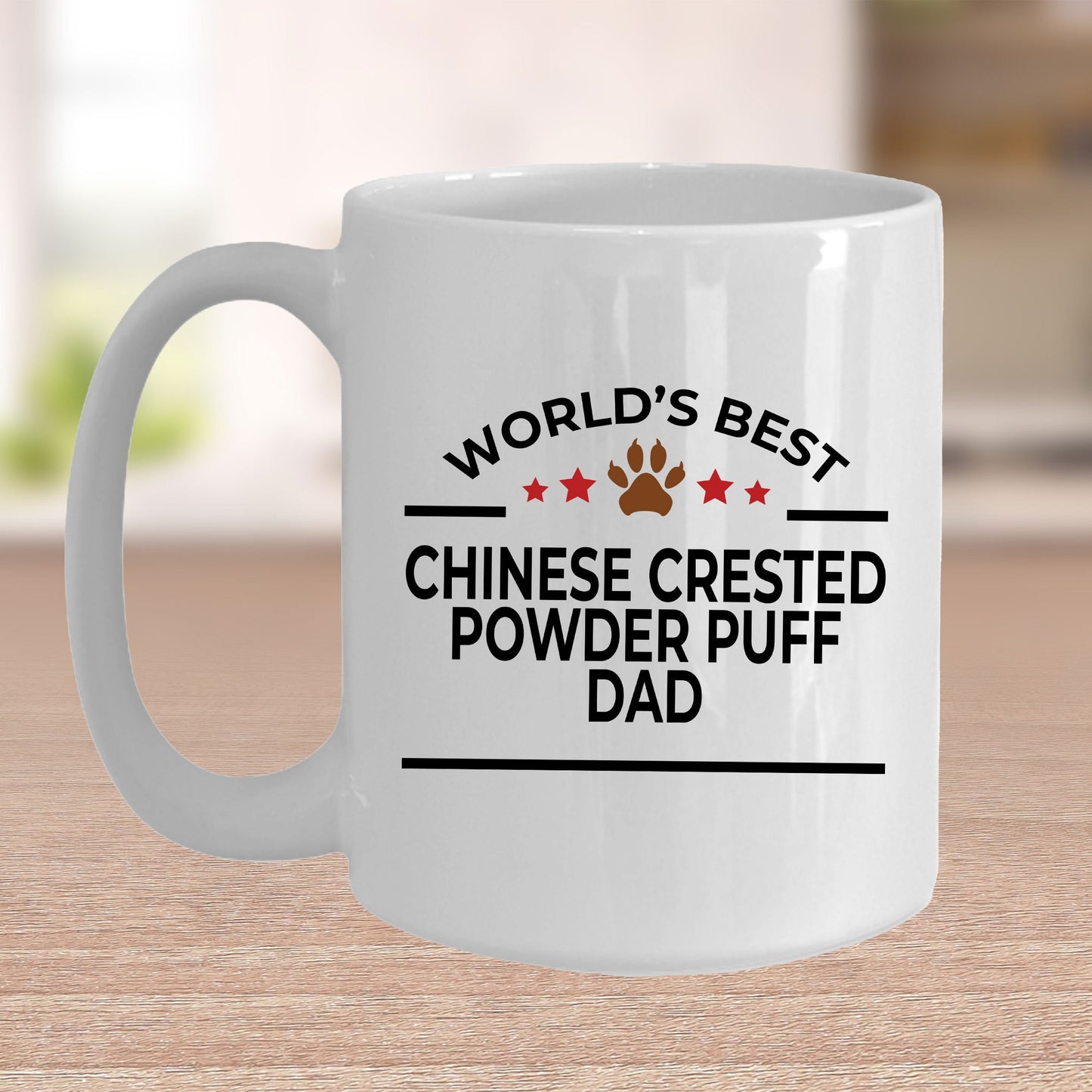 Chinese Crested Powder Puff Dog Dad Ceramic Coffee Mug - Mallard Moon Gift Shop