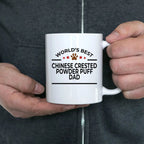 Chinese Crested Powder Puff Dog Dad Ceramic Coffee Mug