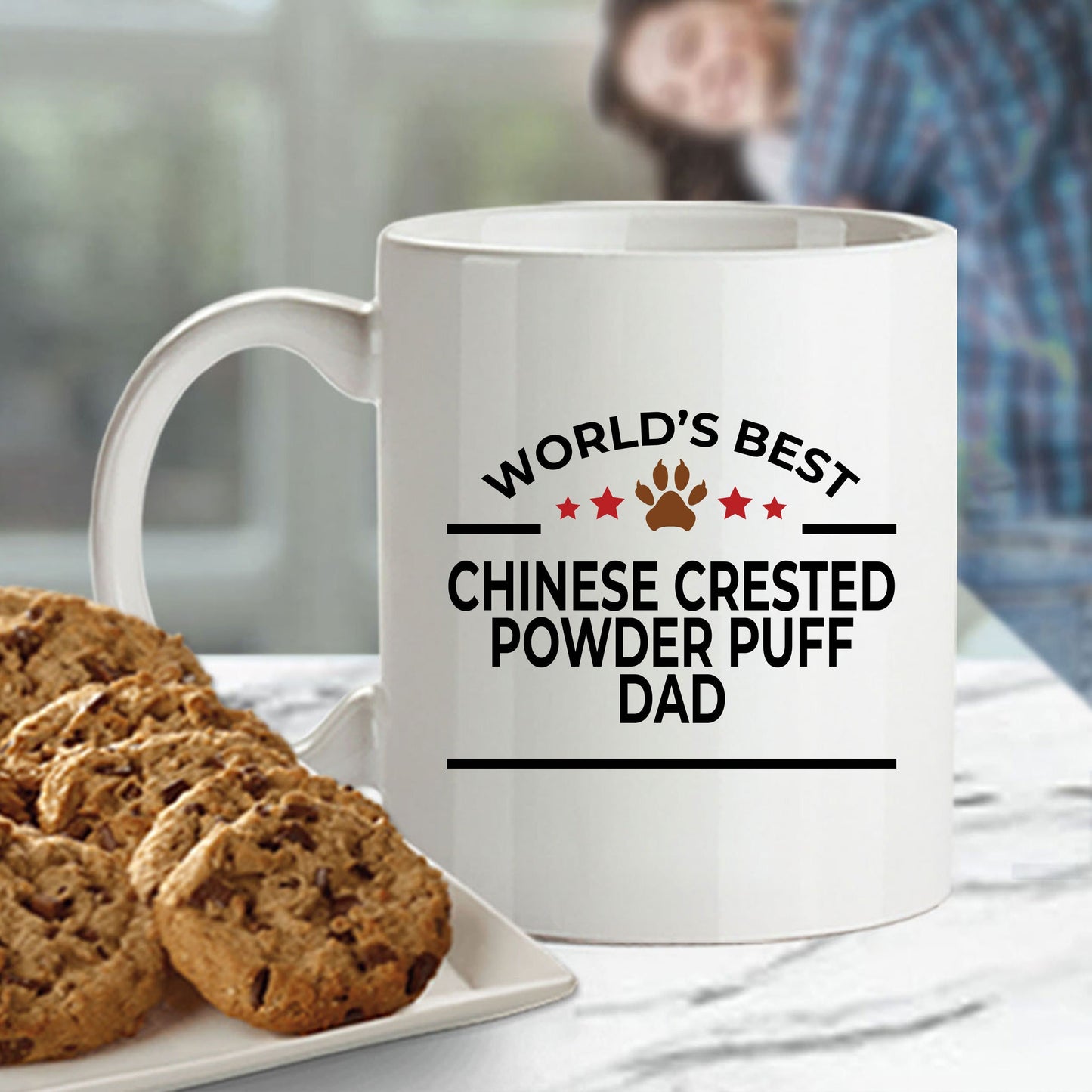 Chinese Crested Powder Puff Dog Dad Ceramic Coffee Mug - Mallard Moon Gift Shop