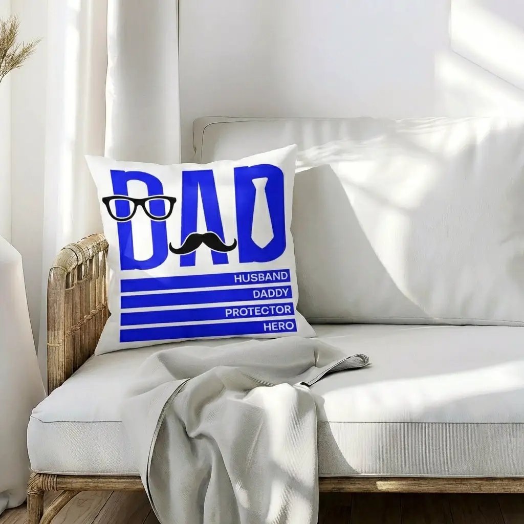 Dad Pillow – Husband Daddy Protector Hero Throw Pillow – Gift for Dad – Father’s Day Pillow – Masculine Home Decor Cushion