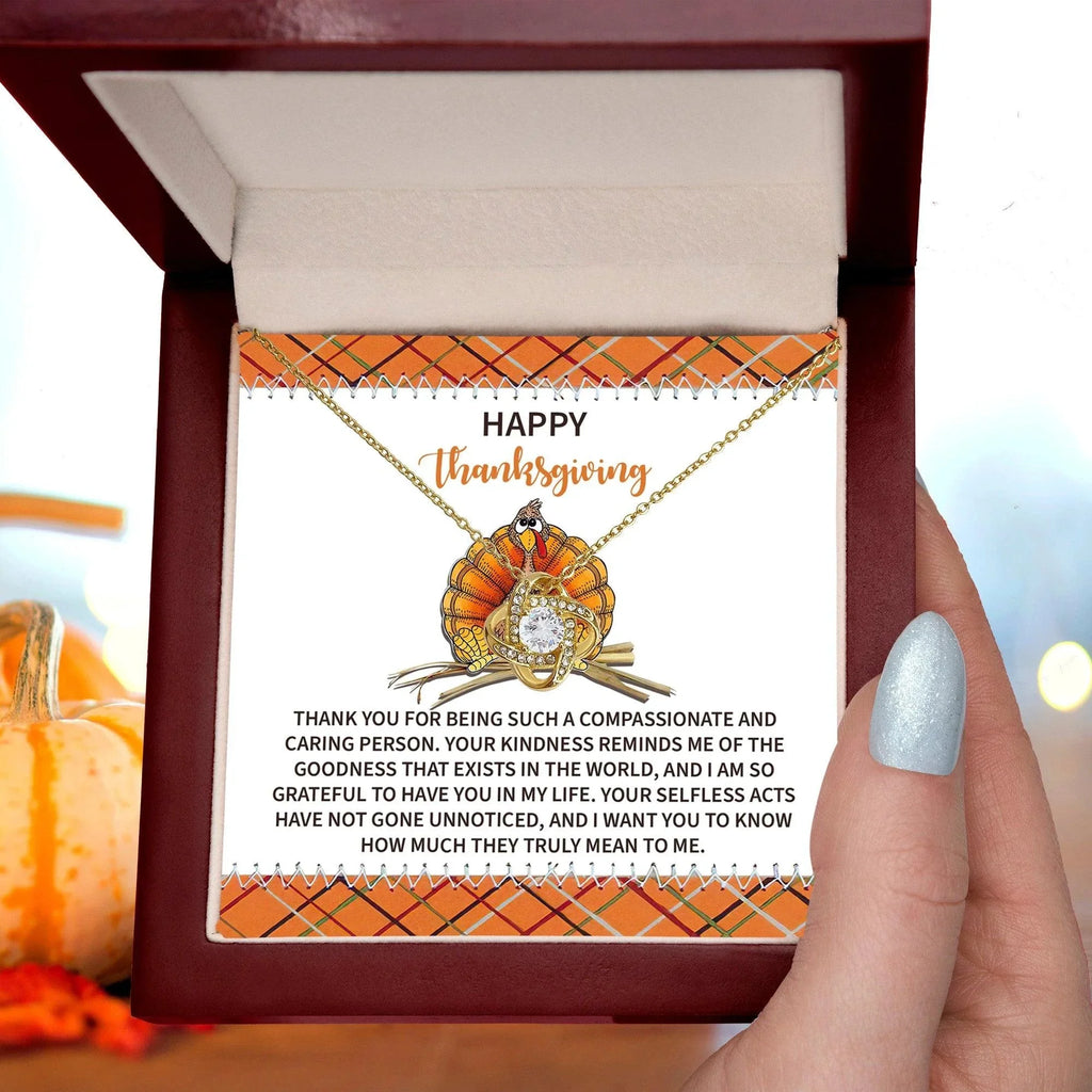 Thanksgiving Gift for Her – “In My Life” Love Knot Necklace with Message Card | Heartfelt Gratitude Gift for Mom, Friend, or Mentor