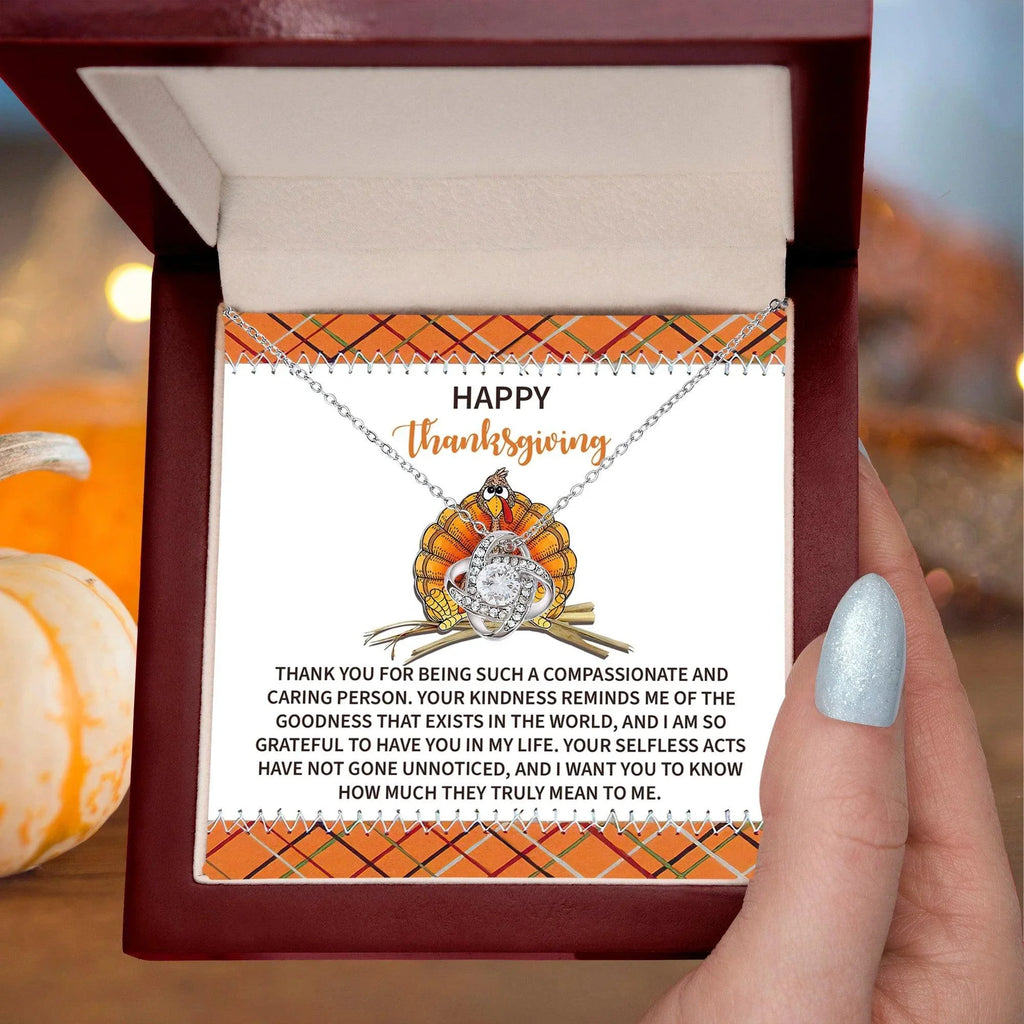 Thanksgiving Gift for Her – “In My Life” Love Knot Necklace with Message Card | Heartfelt Gratitude Gift for Mom, Friend, or Mentor