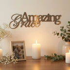 Amazing Grace Metal Wall Art Sign – Christian Steel Scripture Decor – Inspirational Faith Home Decor – Laser Cut Metal Sign