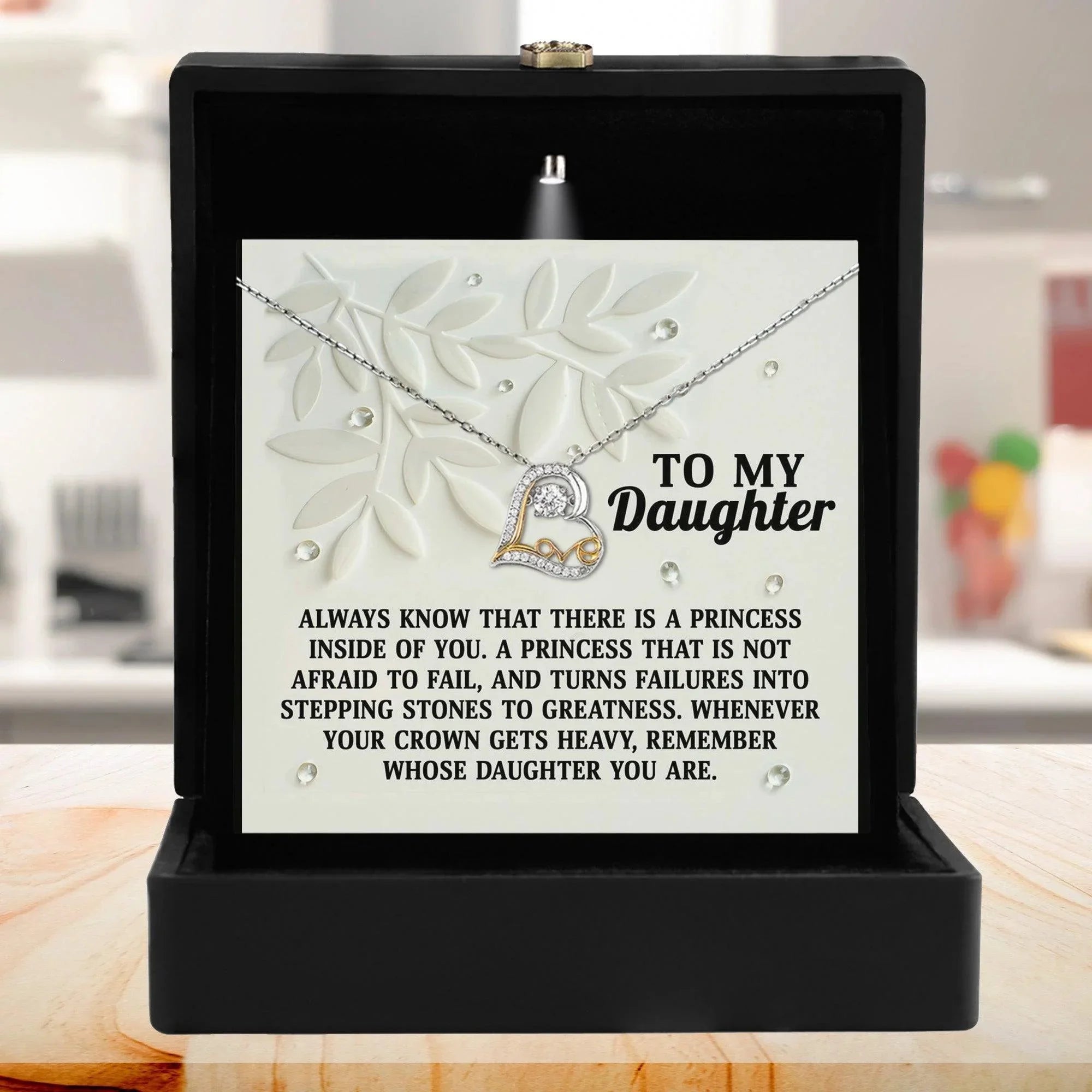 Daughter Birthday, Graduation, Christmas Inspirational Gift - Inside Of You - Love Dancing Heart Pendant Necklace