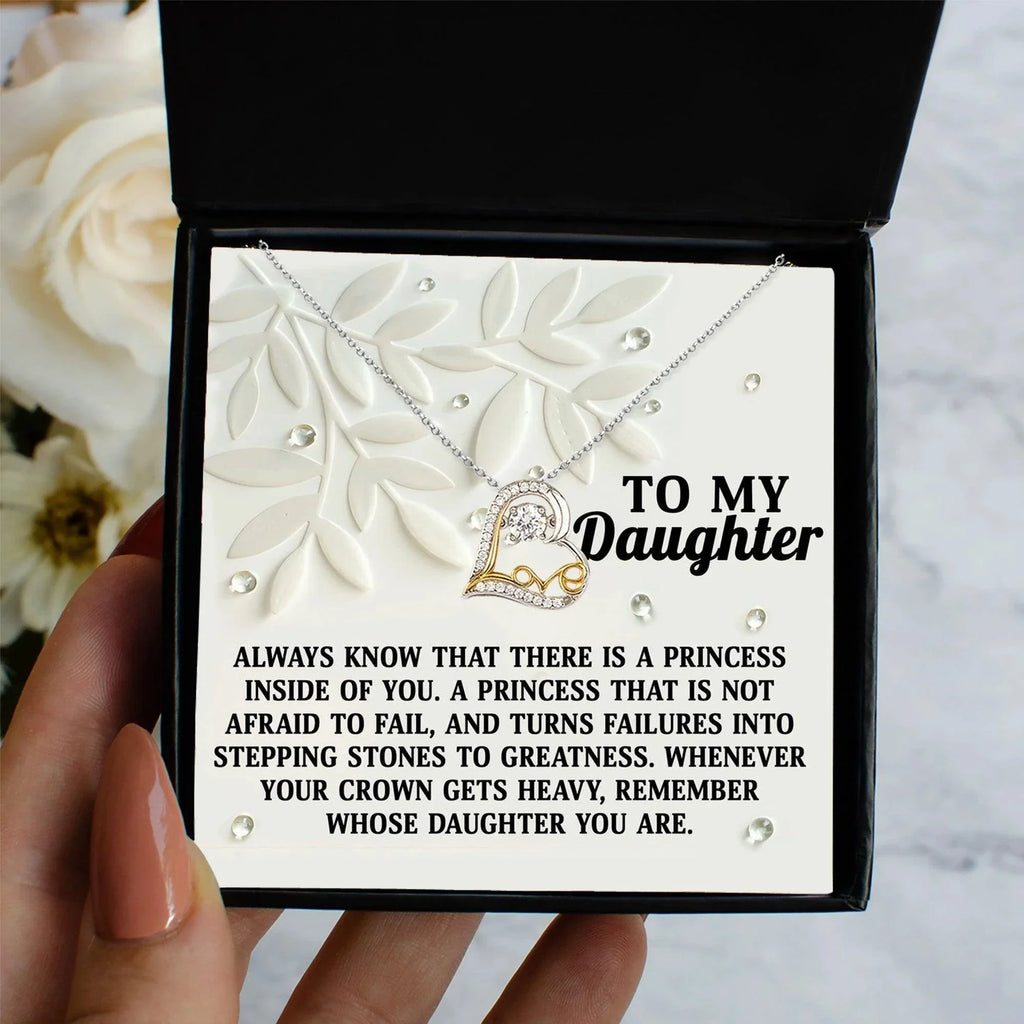 Daughter Birthday, Graduation, Christmas Inspirational Gift - Inside Of You - Love Dancing Heart Pendant Necklace