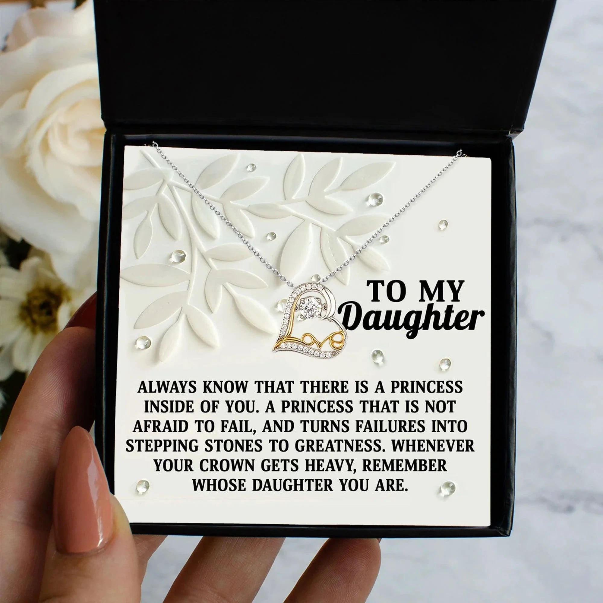 Daughter Birthday, Graduation, Christmas Inspirational Gift - Inside Of You - Love Dancing Heart Pendant Necklace