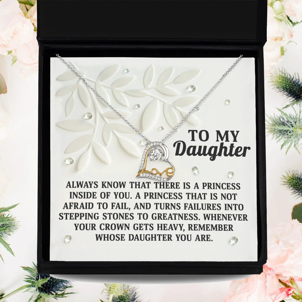 Daughter Birthday, Graduation, Christmas Inspirational Gift - Inside Of You - Love Dancing Heart Pendant Necklace