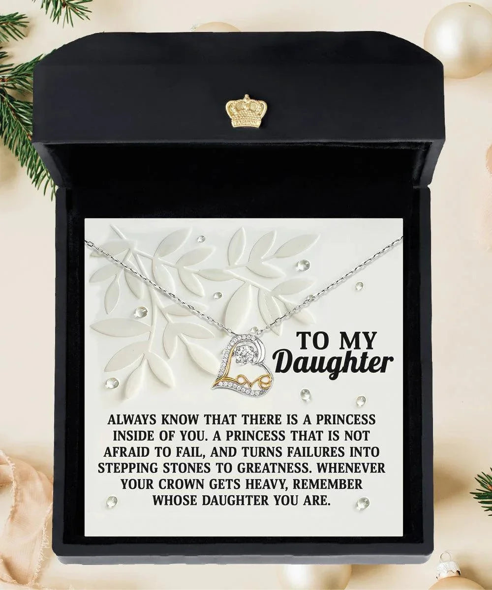 Daughter Birthday, Graduation, Christmas Inspirational Gift - Inside Of You - Love Dancing Heart Pendant Necklace