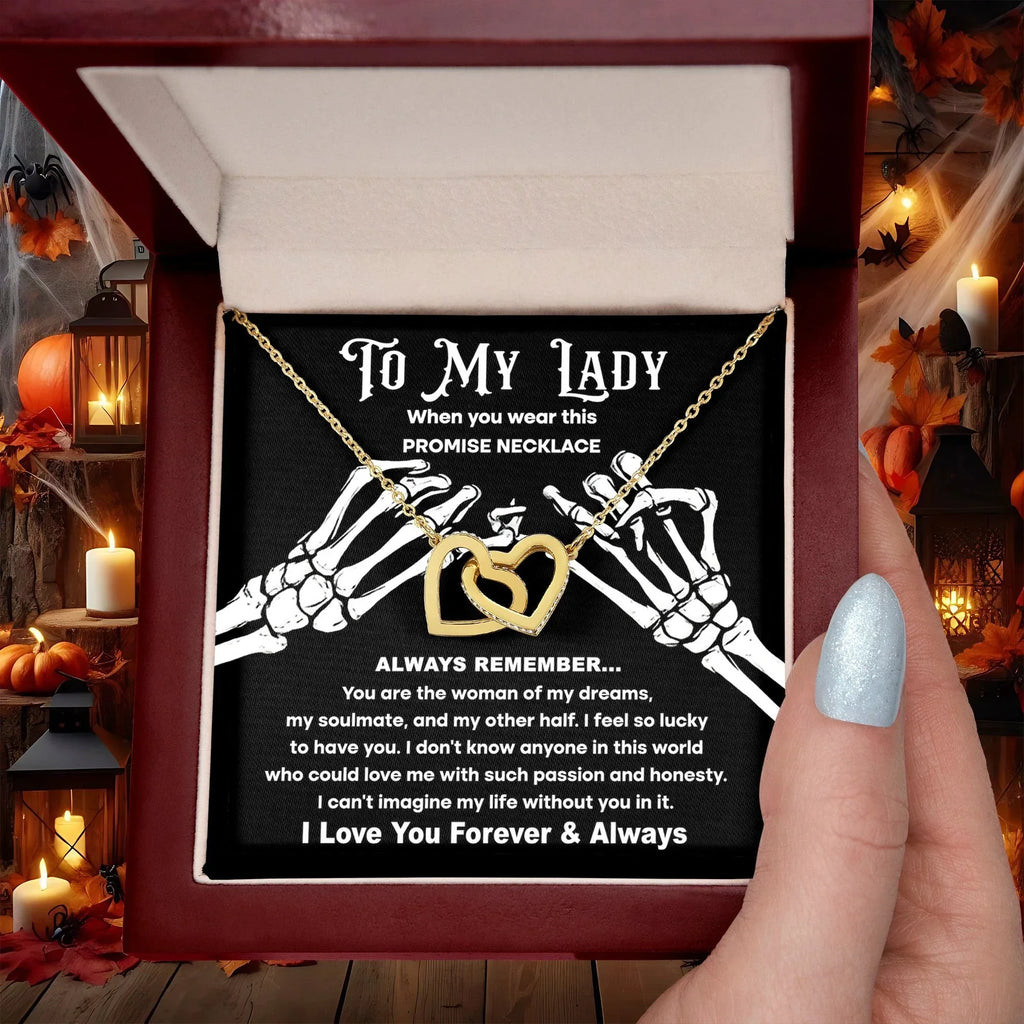 My Lady-Promise Halloween Inspired Interlocking Hearts Necklace
