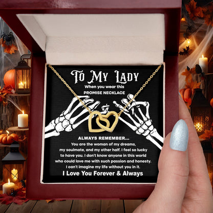 My Lady-Promise Halloween Inspired Interlocking Hearts Necklace - Mallard Moon