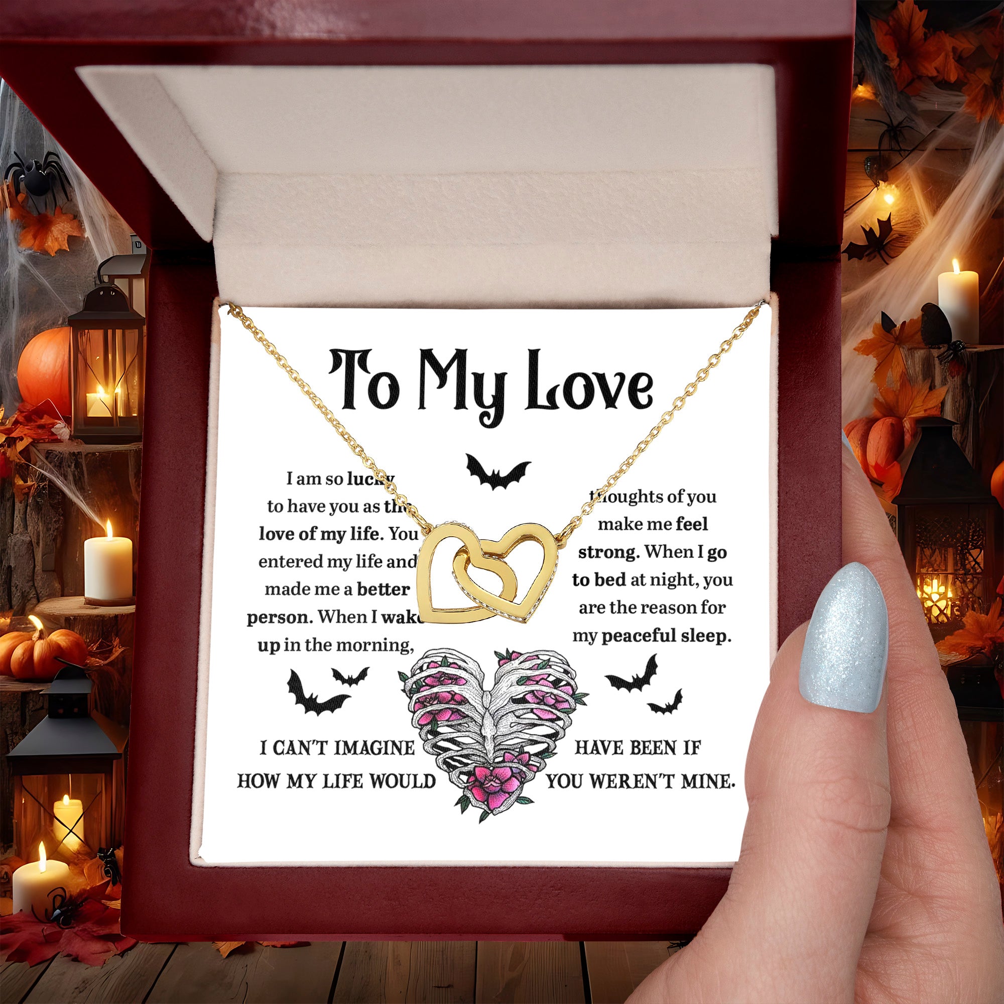 Soulmate - Better Person Halloween Interlocking Hearts Necklace - Mallard Moon