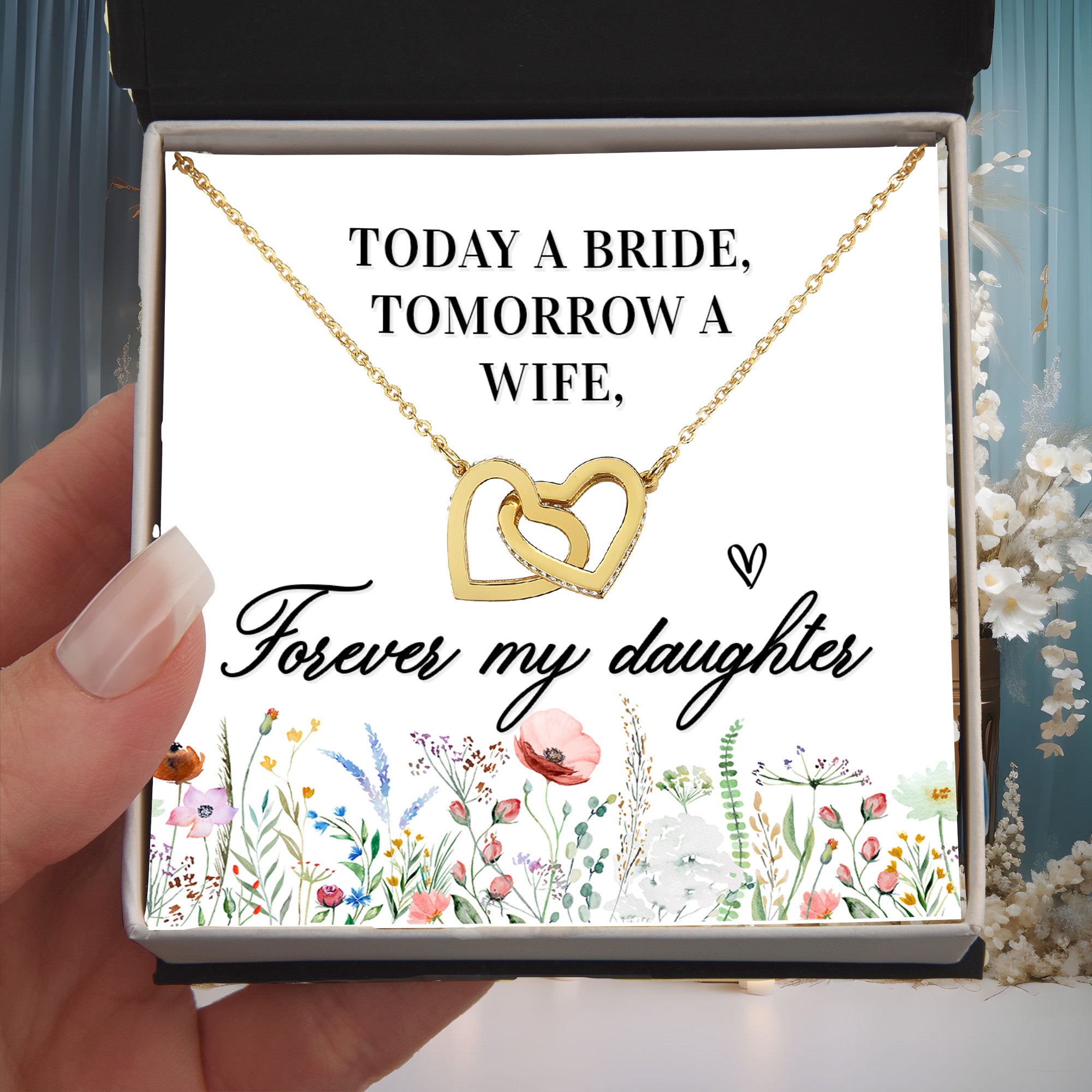 Gift For Daughter - Today a Bride - Interlocking Hearts Necklace - Mallard Moon Gift Shop