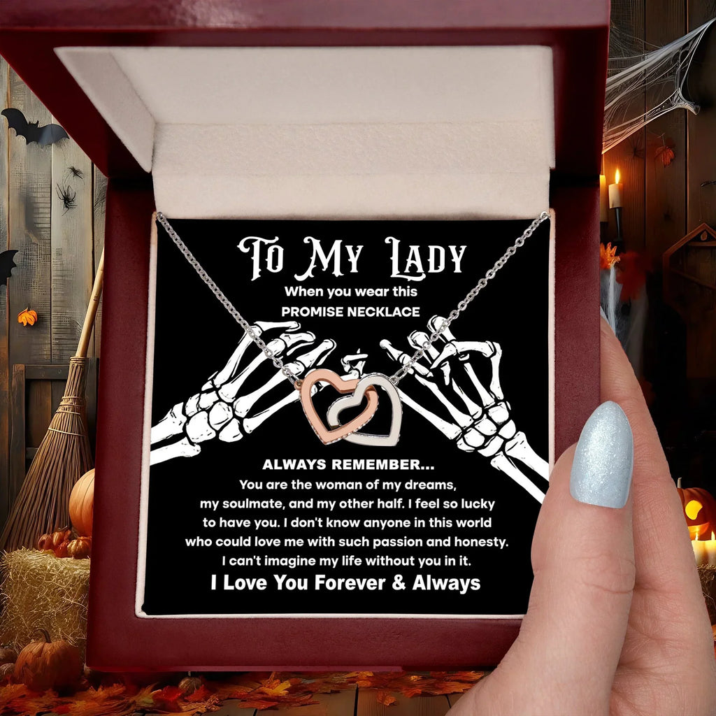 My Lady-Promise Halloween Inspired Interlocking Hearts Necklace