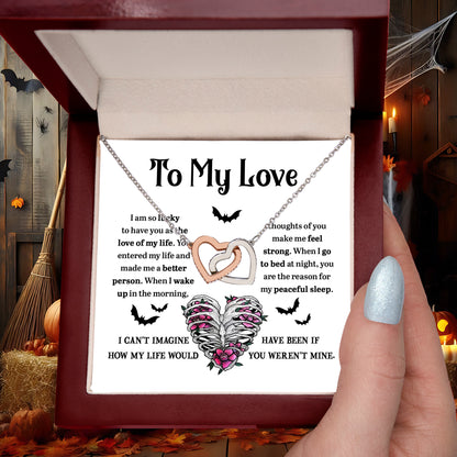 Soulmate - Better Person Halloween Interlocking Hearts Necklace - Mallard Moon