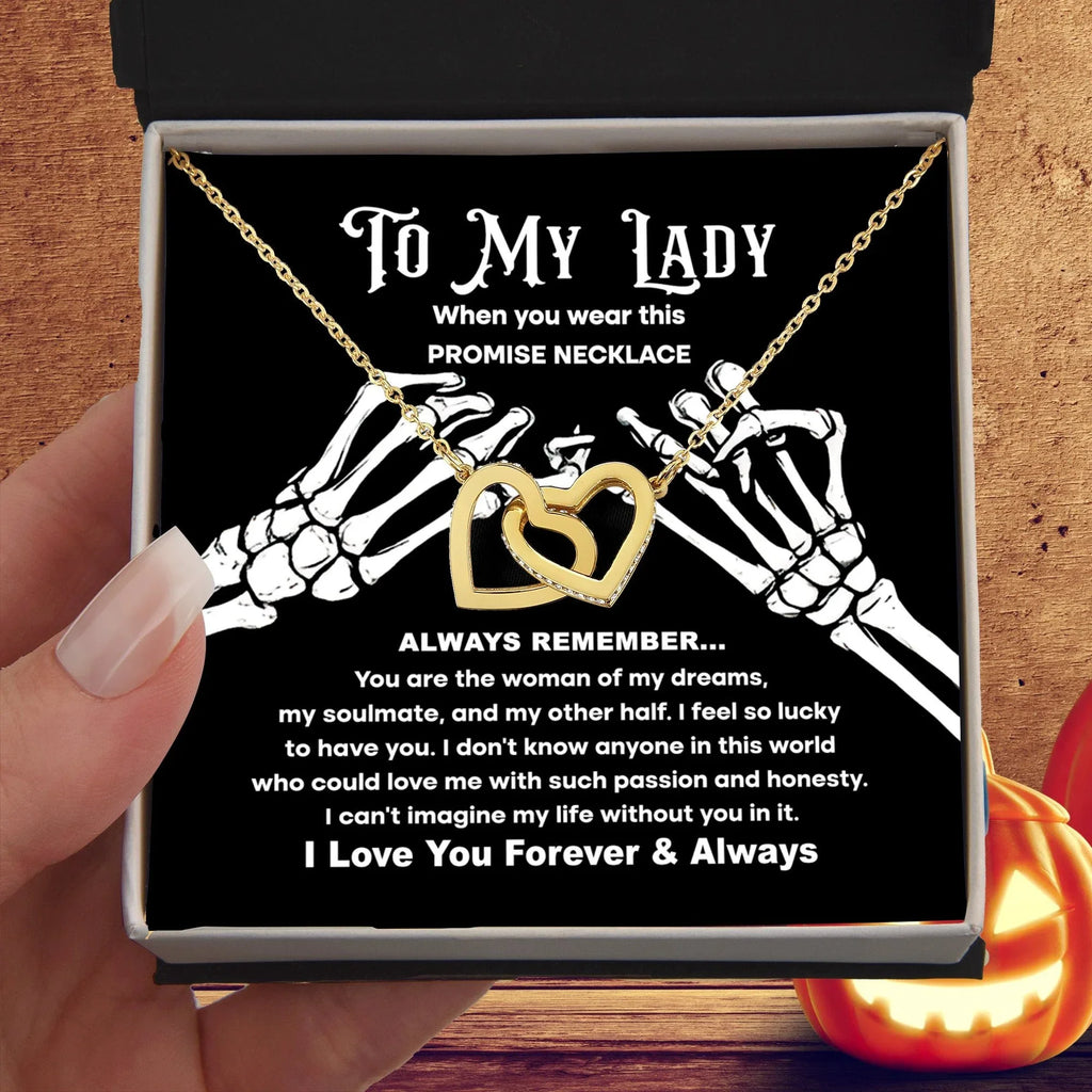 My Lady-Promise Halloween Inspired Interlocking Hearts Necklace