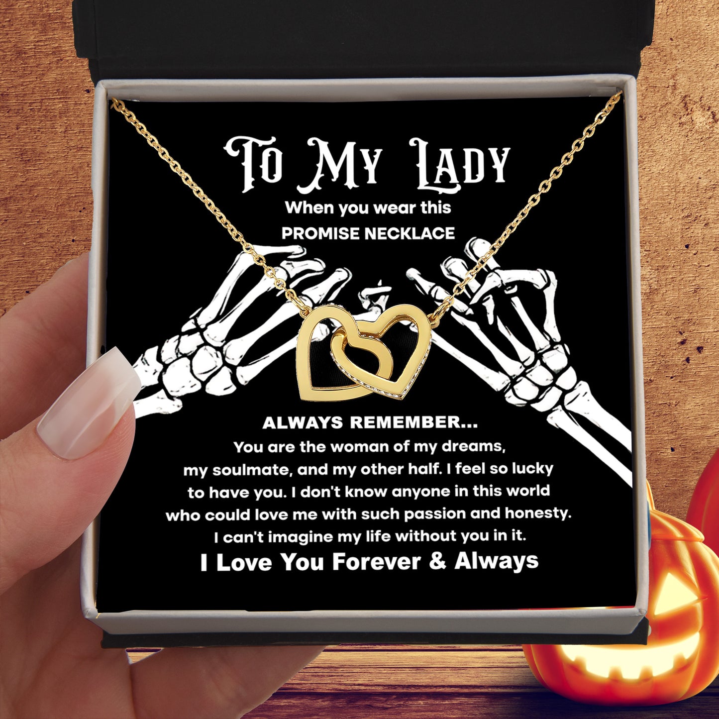 My Lady-Promise Halloween Inspired Interlocking Hearts Necklace - Mallard Moon