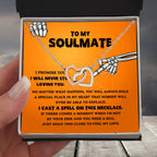 Soulmate-Never Stop Loving Halloween Interlocking Hearts Necklace
