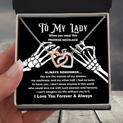 My Lady-Promise Halloween Inspired Interlocking Hearts Necklace - Mallard Moon