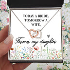 Gift For Daughter - Today a Bride - Interlocking Hearts Necklace
