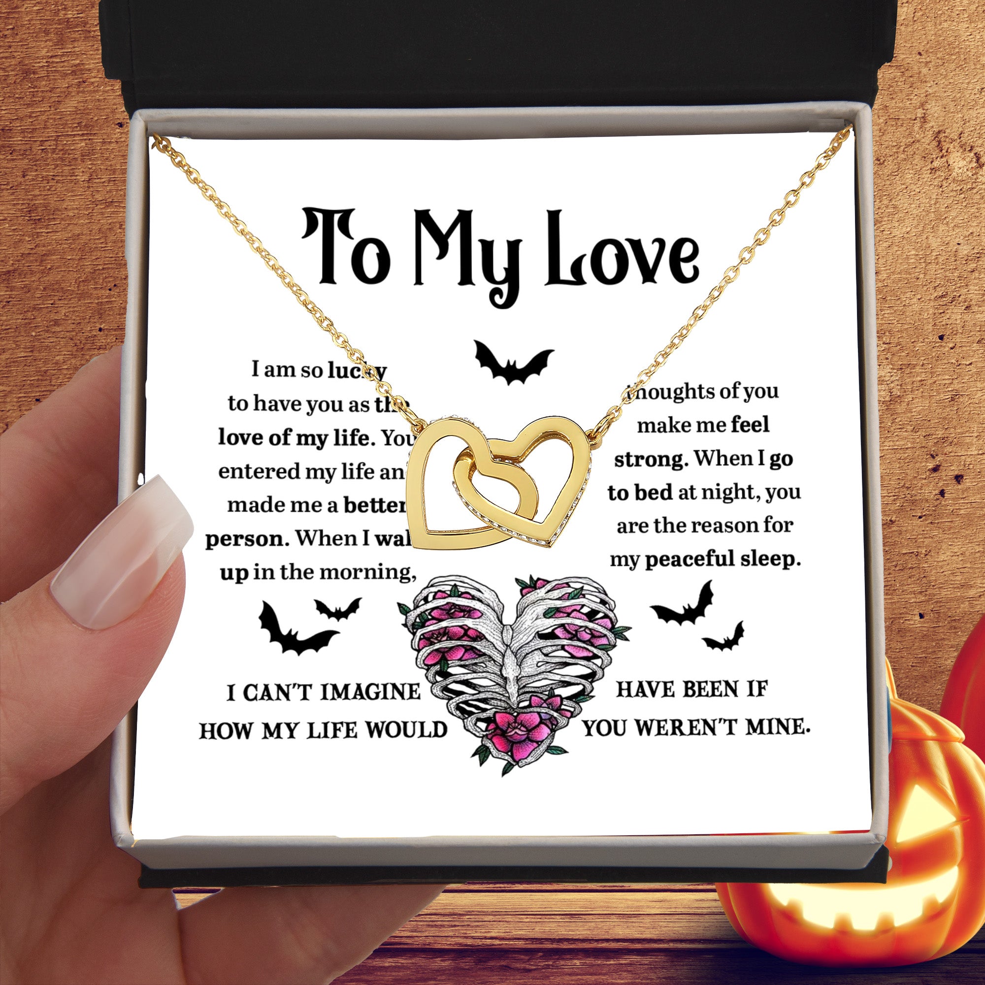 Soulmate - Better Person Halloween Interlocking Hearts Necklace - Mallard Moon