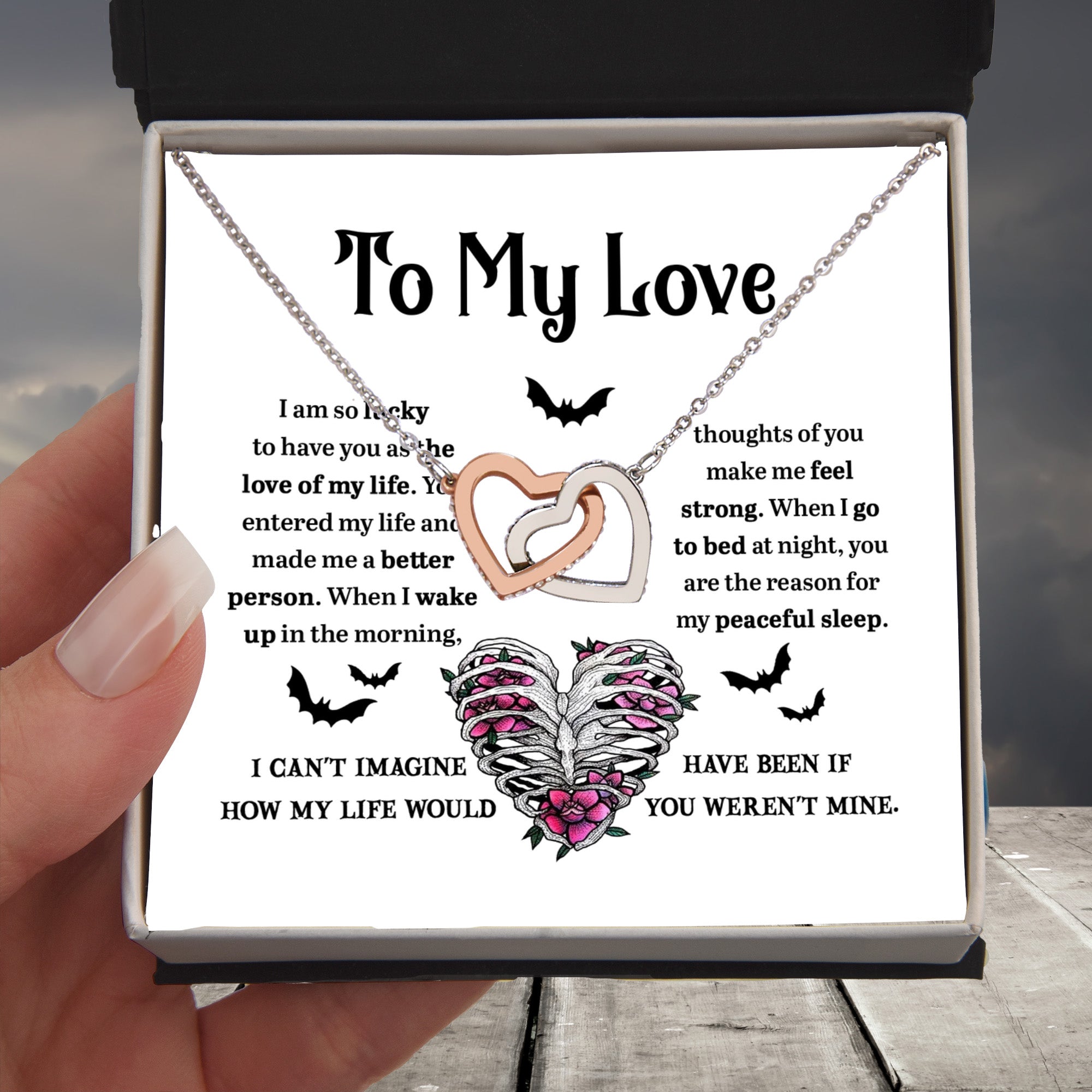 Soulmate - Better Person Halloween Interlocking Hearts Necklace - Mallard Moon