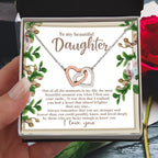 To My Beautiful Daughter - Your Heart Shines Brighter Than Any Star - Interlocking Hearts Necklace