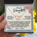 Daughter Gift from Dad - I Will Carry You in My Heart Forever - Interlocking Hearts Necklace