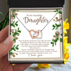 To My Beautiful Daughter - Your Heart Shines Brighter Than Any Star - Interlocking Hearts Necklace