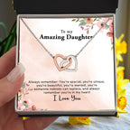 To My Amazing Daughter - Always In My Heart - Interlocking Hearts Necklace
