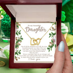 To My Beautiful Daughter - Your Heart Shines Brighter Than Any Star - Interlocking Hearts Necklace