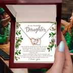 To My Beautiful Daughter - Your Heart Shines Brighter Than Any Star - Interlocking Hearts Necklace