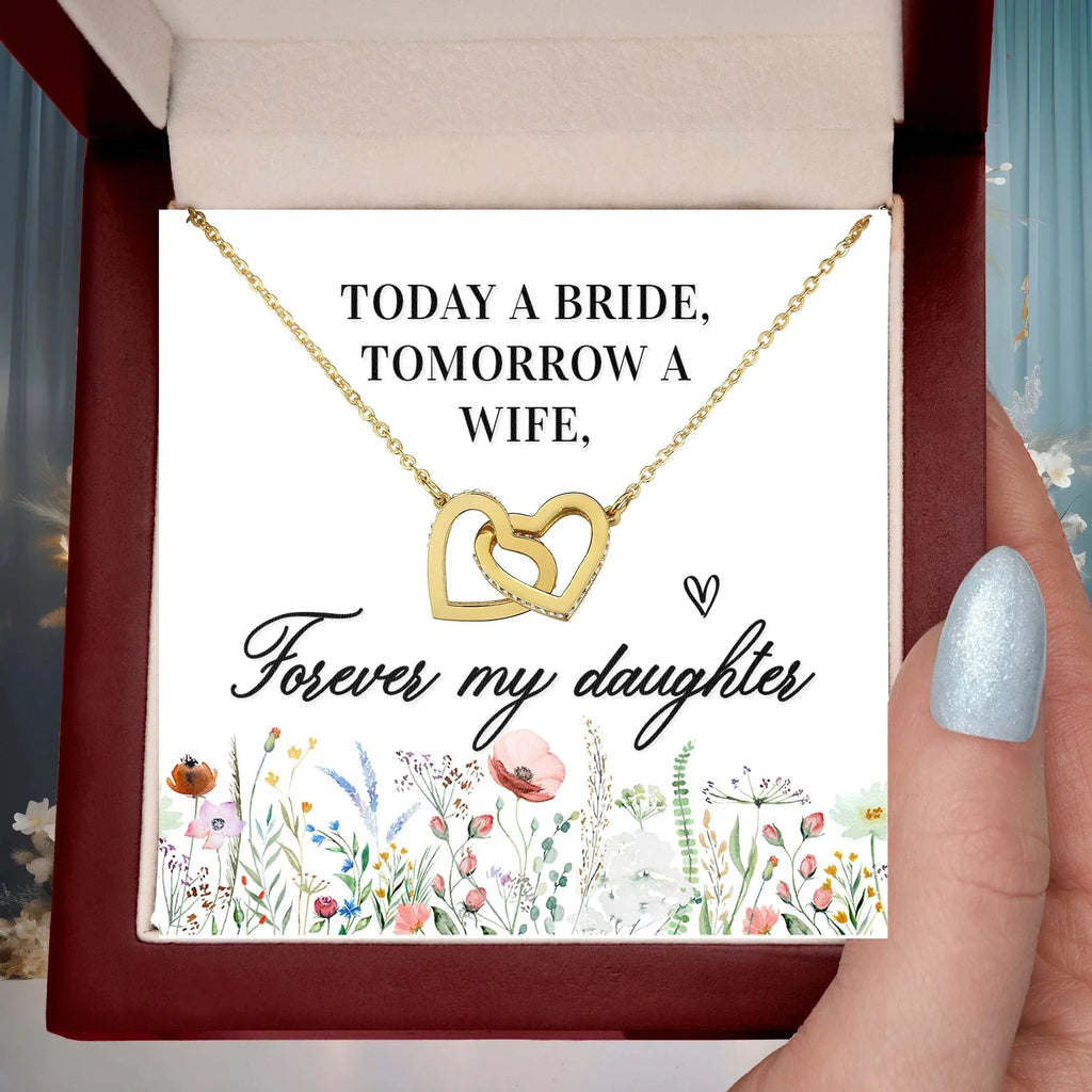 Gift For Daughter - Today a Bride - Interlocking Hearts Necklace