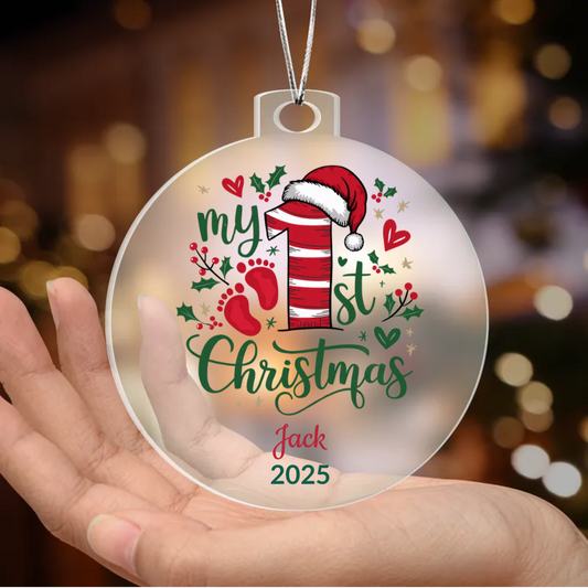 My First Christmas Baby Personalized Keepsake Acrylic Ornament